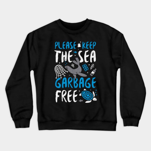 Please Keep the Sea Garbage Free - Marine Animals Crewneck Sweatshirt by bangtees